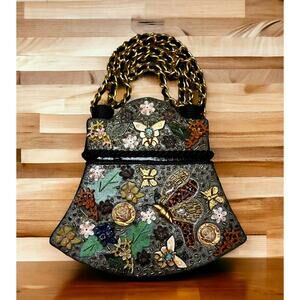 Vintage Mary Frances Top Lift Butterfly Bell Box Bag
